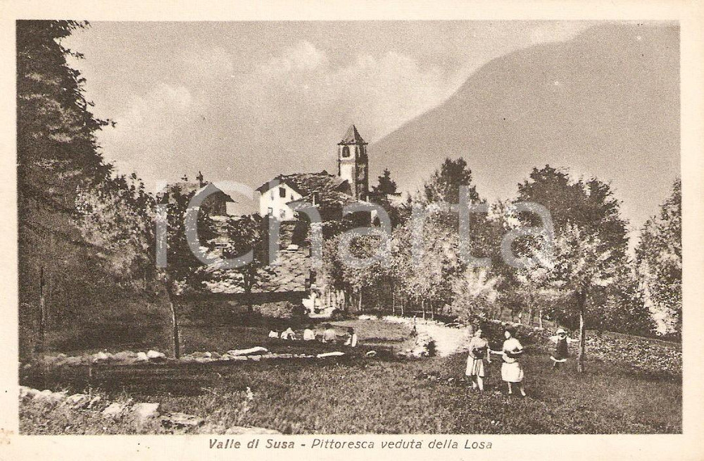 Cartolina originale da collezione 1943 GRAVERE (TO) Certosa di Madonna della LOSA *Cartolina ANIMATA FP NV 1