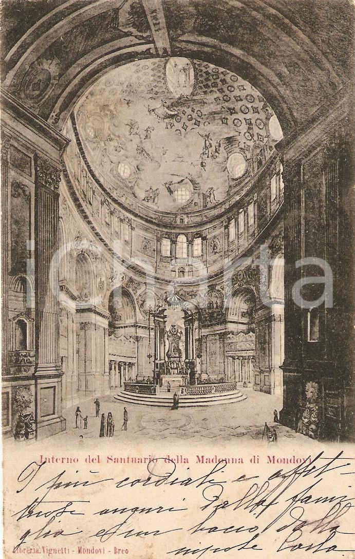 Cartolina originale da collezione 1901 VICOFORTE CN Interno Santuario della Madonna di MONDOVI  Cartolina FP VG 1