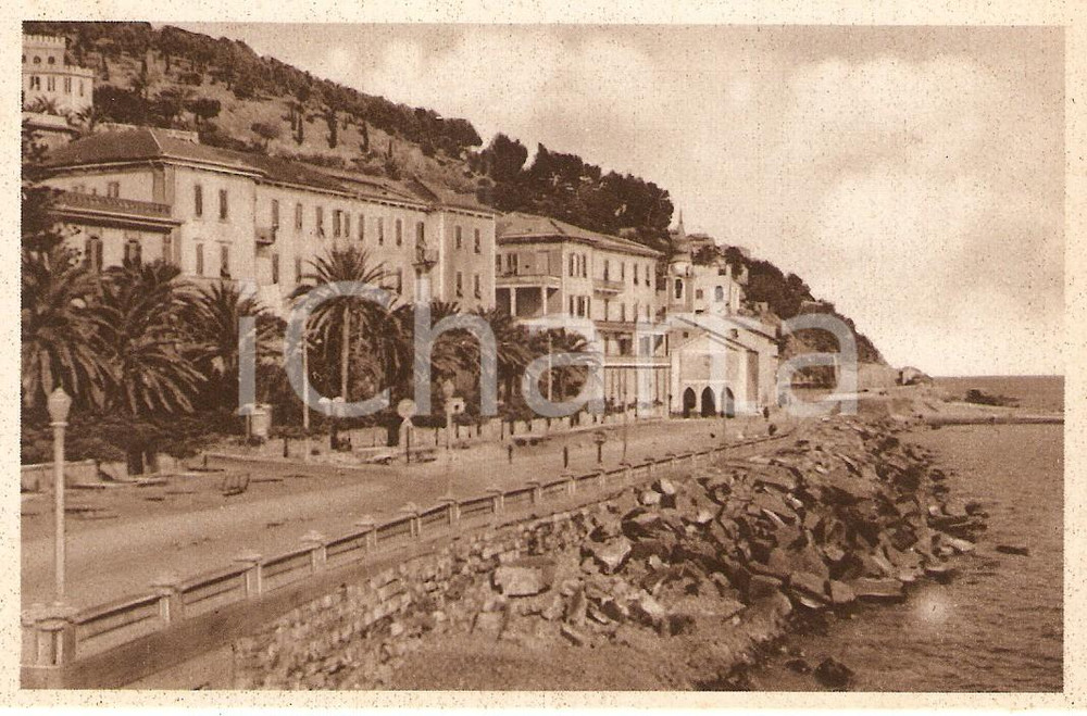 Cartolina originale da collezione 1935 ca IMPERIA Spianata Edmondo DE AMICIS e scorcio del mare *Cartolina FP NV 1