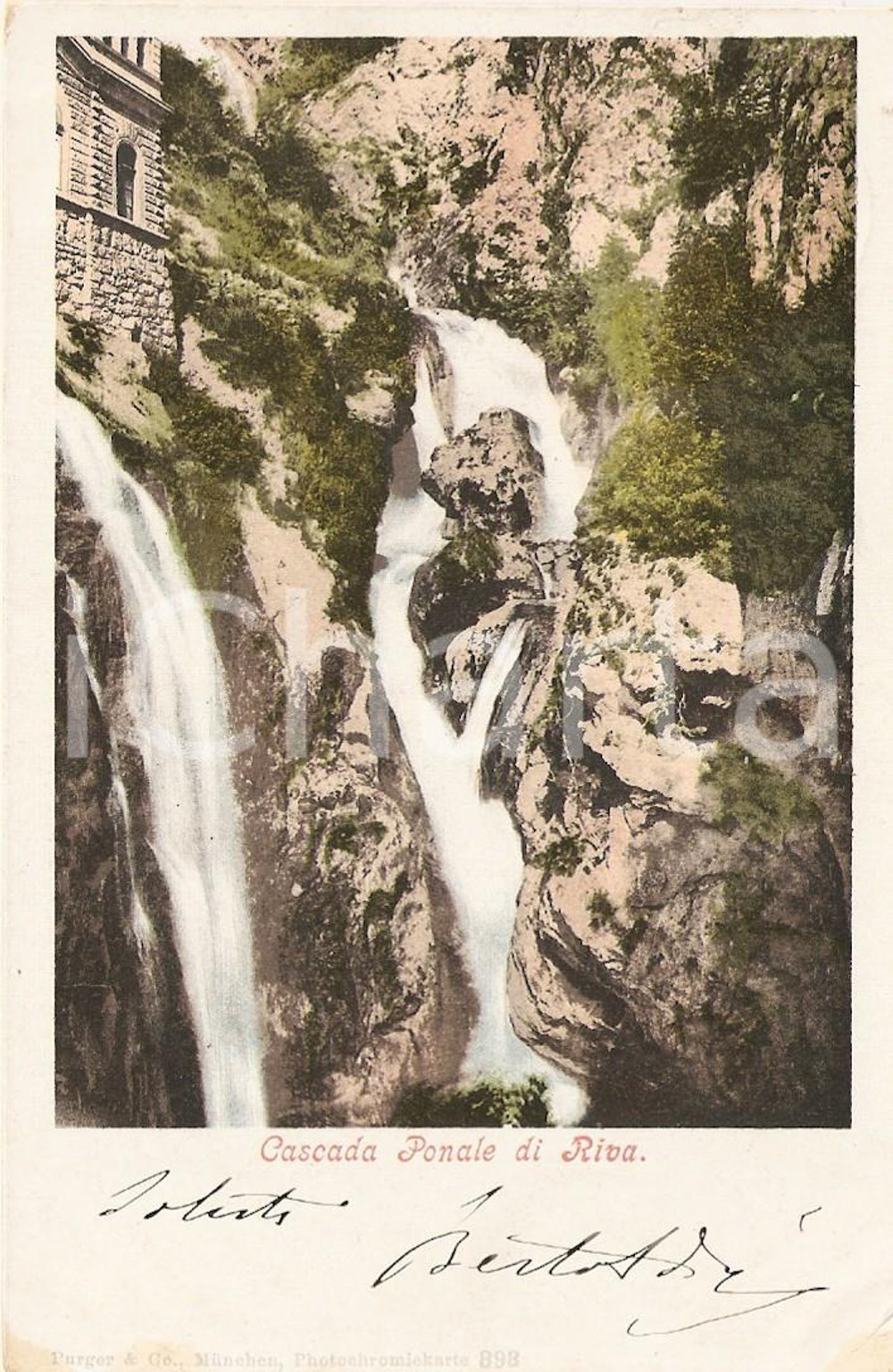 Cartolina originale da collezione 1901 RIVA DEL GARDA (TN) La Cascata del PONALE  *Cartolina FP VG 1