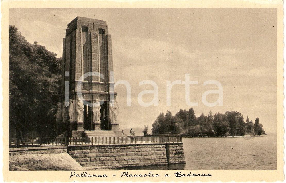 Cartolina originale da collezione 1940 ca VERBANIA PALLANZA Mausoleo Luigi CADORNA e Lago MAGGIORE Cartolina FP NV 1