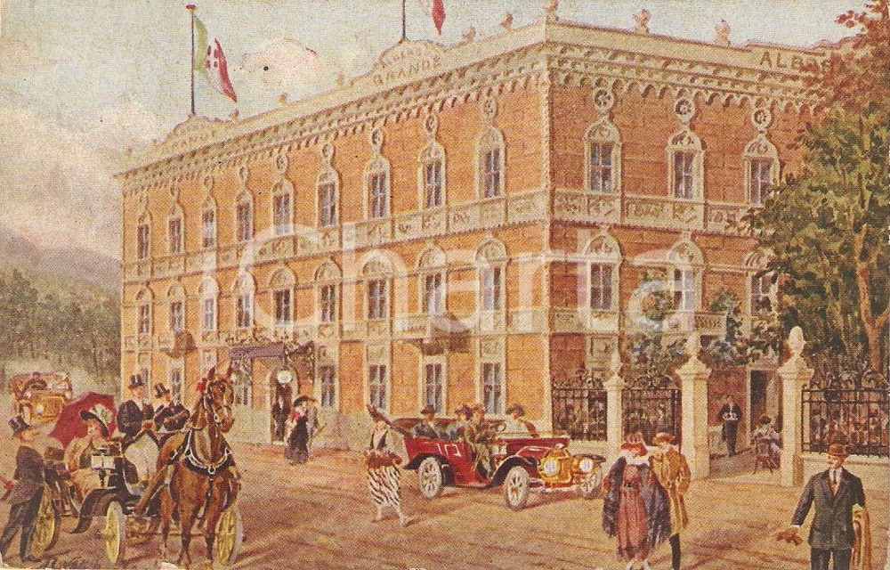 Cartolina originale da collezione 1920 SALSOMAGGIORE TERME (PR) Albergo Grande *Cartolina ILLUSTRATA FP VG 1