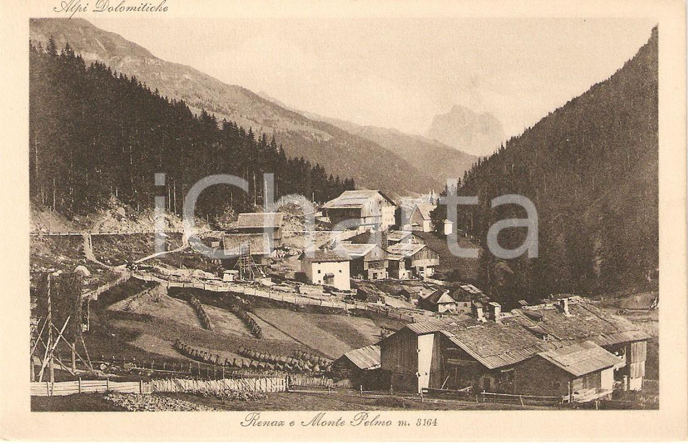 Cartolina originale da collezione 1935 ca LIVINALLONGO DEL COL DI LANA BL Monte PELMO a RENAZ Cartolina FP NV 1