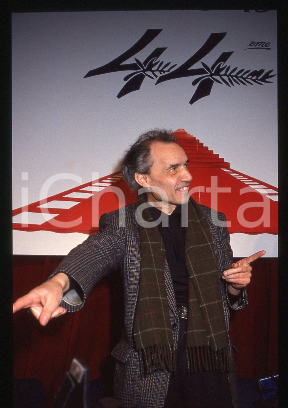 35mm vintage slide* 1991 FESTIVAL CANNES Jacques RIVETTE *Ritratto del regista 2