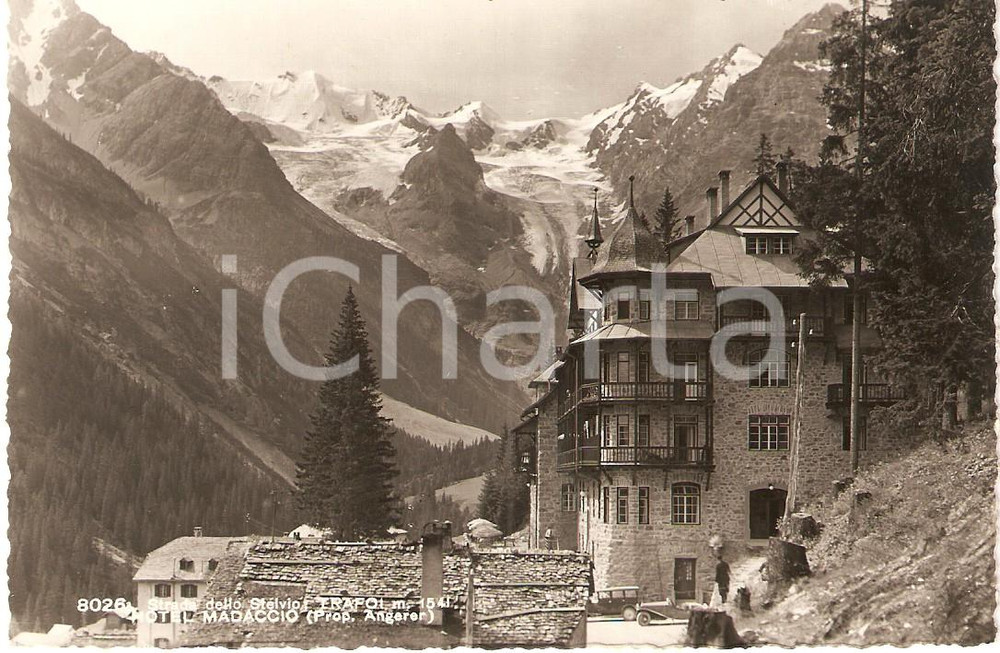Cartolina originale da collezione 1941 STELVIO (BZ) Hotel MADACCIO a TRAFOI - Proprietario ANGERER Cartolina FP NV 1