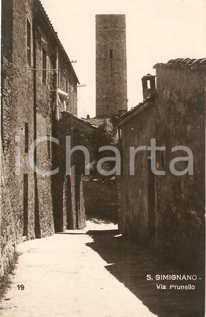 Cartolina originale da collezione 1935 ca SAN GIMIGNANO SI Scorcio Via del PRUNELLO Cartolina RAJAR FP NV 1