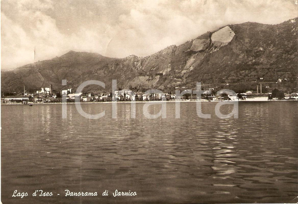 Cartolina originale da collezione 1953 SARNICO BG Panorama del paese con L ago d Iseo Cartolina FG VG 1