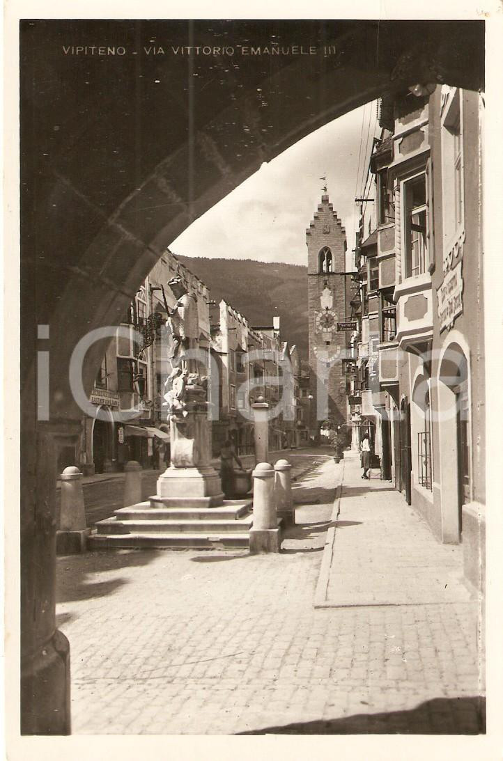 Cartolina originale da collezione 1943 VIPITENO BZ Scorcio Via VITTORIO EMANUELE III Cartolina ANIMATA FP NV 1