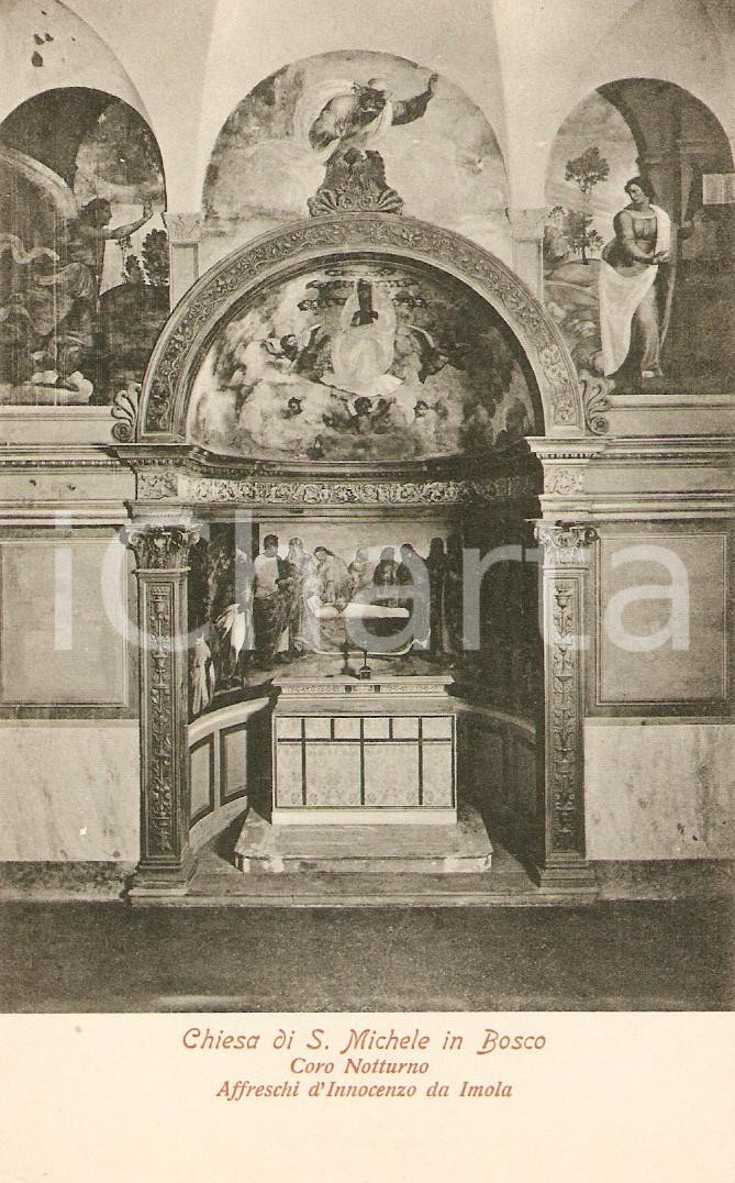 Cartolina originale da collezione 1930 ca BOLOGNA Coro notturno Chiesa di San Michele in Bosco Cartolina FP NV 1