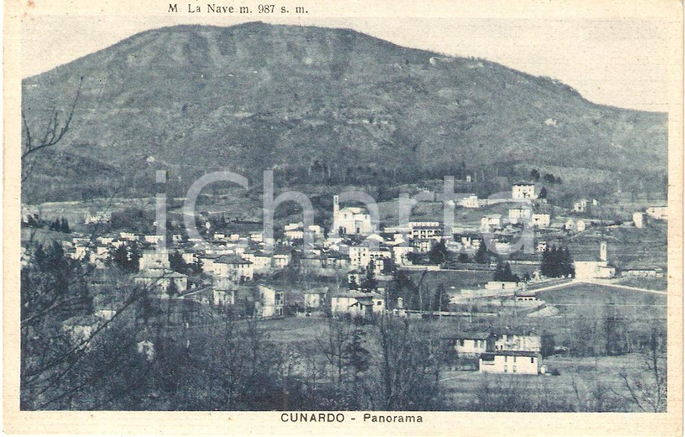 Cartolina originale da collezione 1943 CUNARDO (VA) Veduta panoramica con il Monte LA NAVE *Cartolina FP VG 1