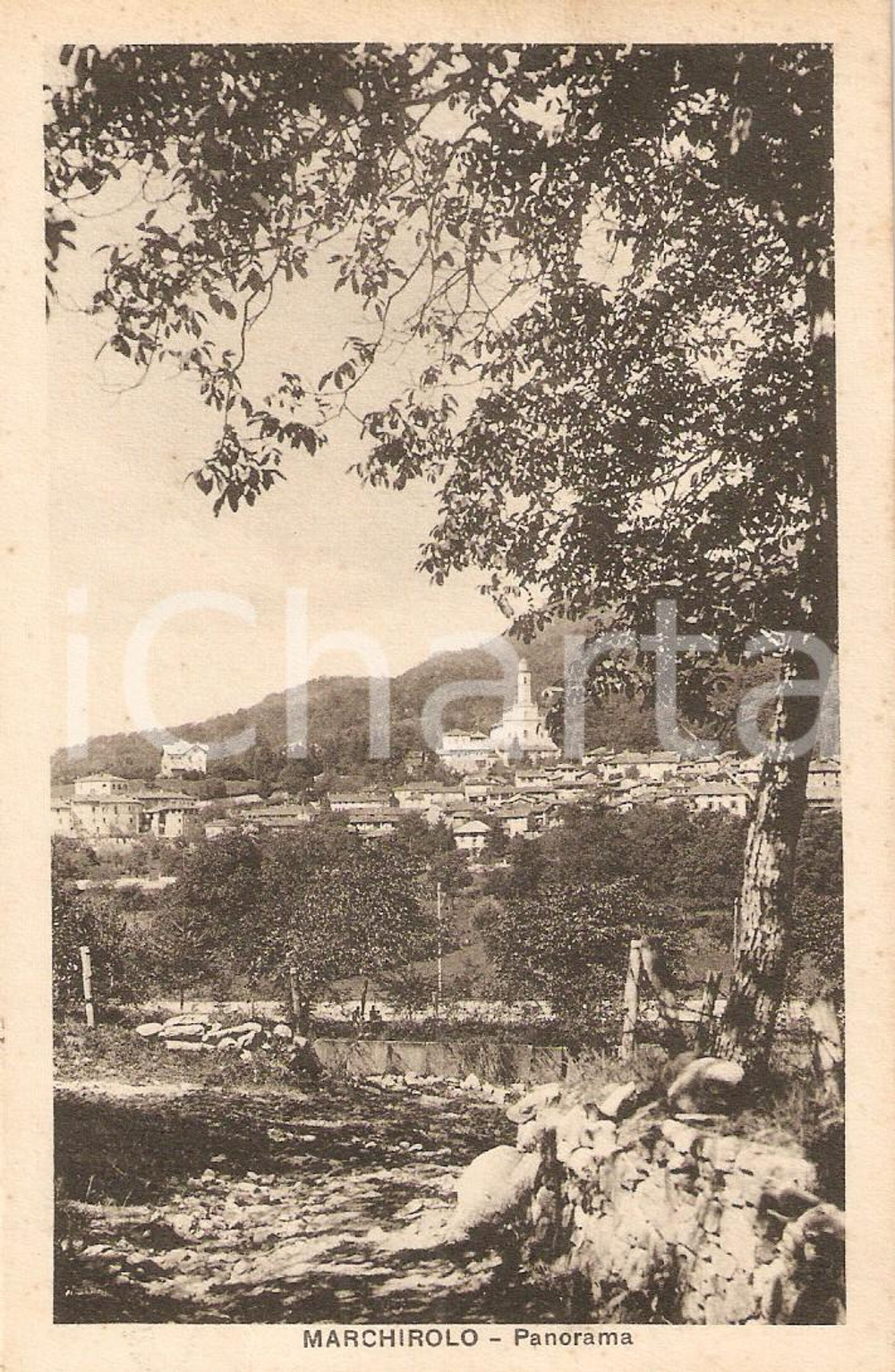 Cartolina originale da collezione 1930 MARCHIROLO (VA) Scorcio panoramico *Cartolina FP VG 1