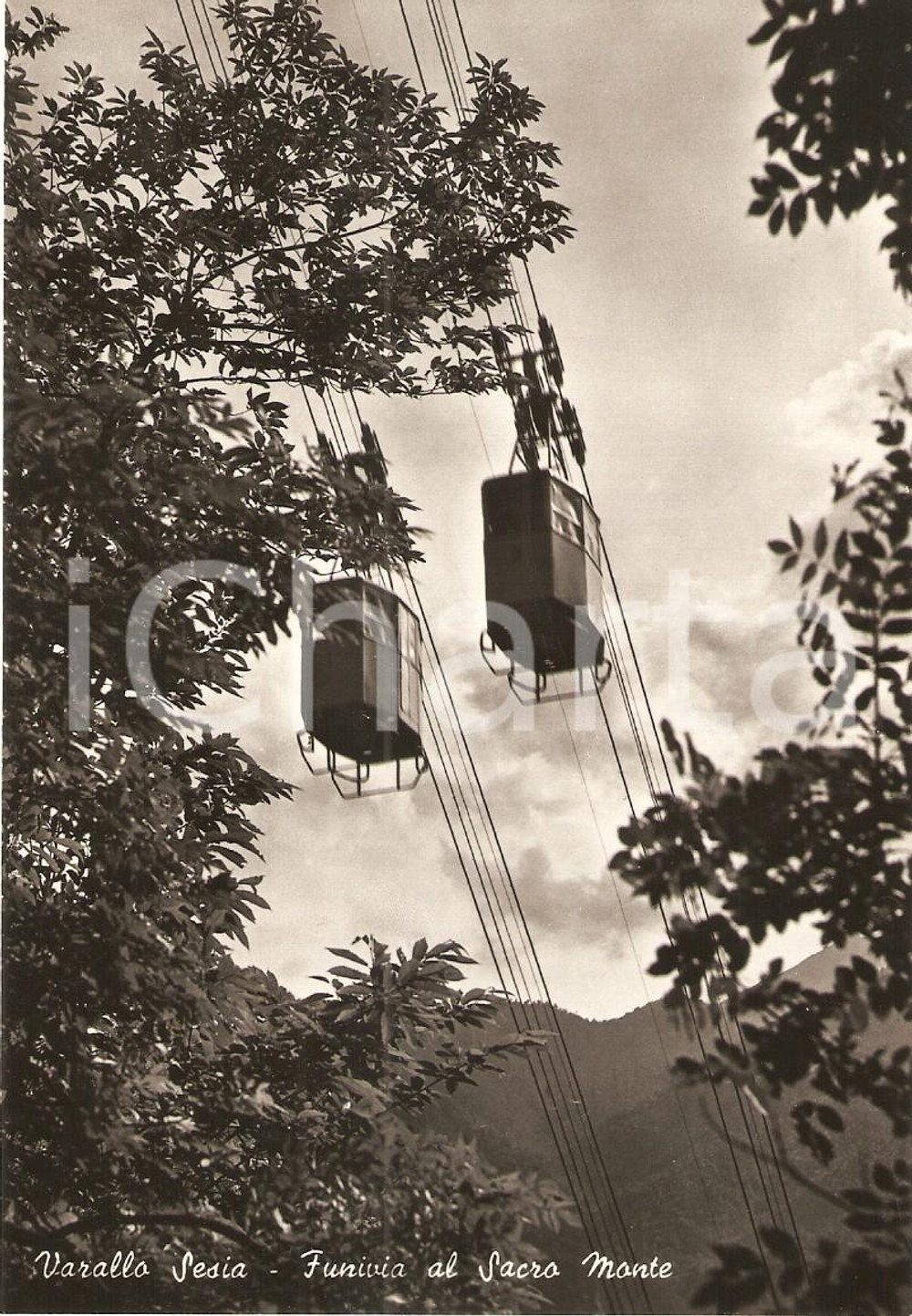 Cartolina originale da collezione 1950 ca VARALLO SESIA (VC) Funivia del SACRO MONTE *Cartolina FG NV 1