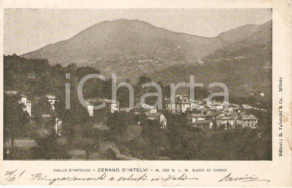 Cartolina originale da collezione 1900 ca CERANO D INTELVI CO Veduta panoramica della valle Cartolina FP VG 1