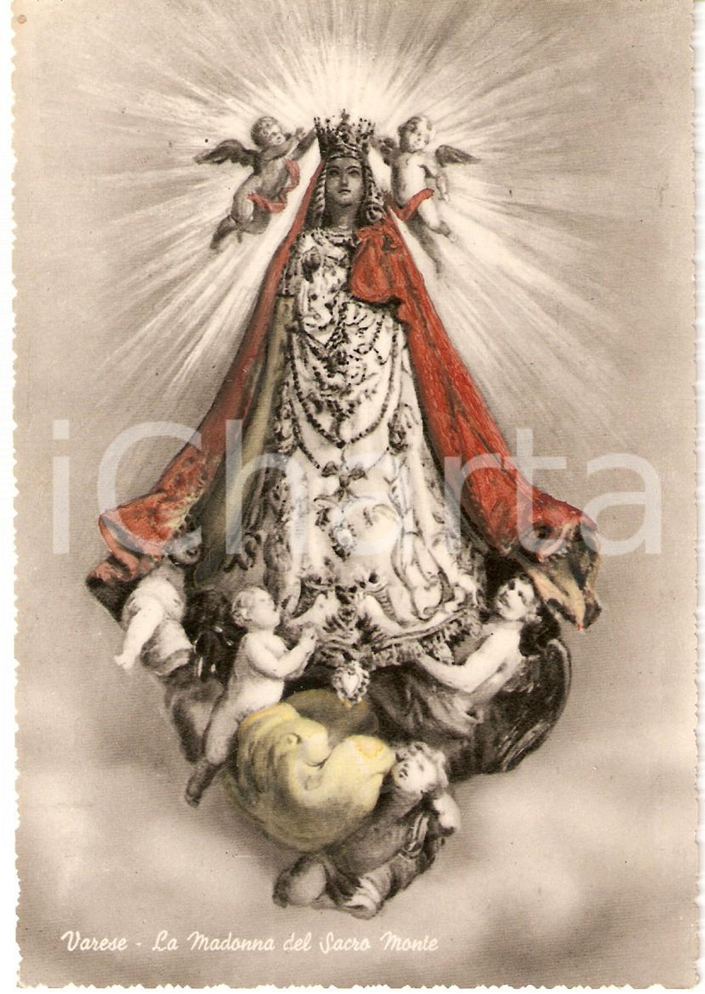 Cartolina originale da collezione 1950 ca VARESE La Madonna del SACRO MONTE *Cartolina ILLUSTRATA 1