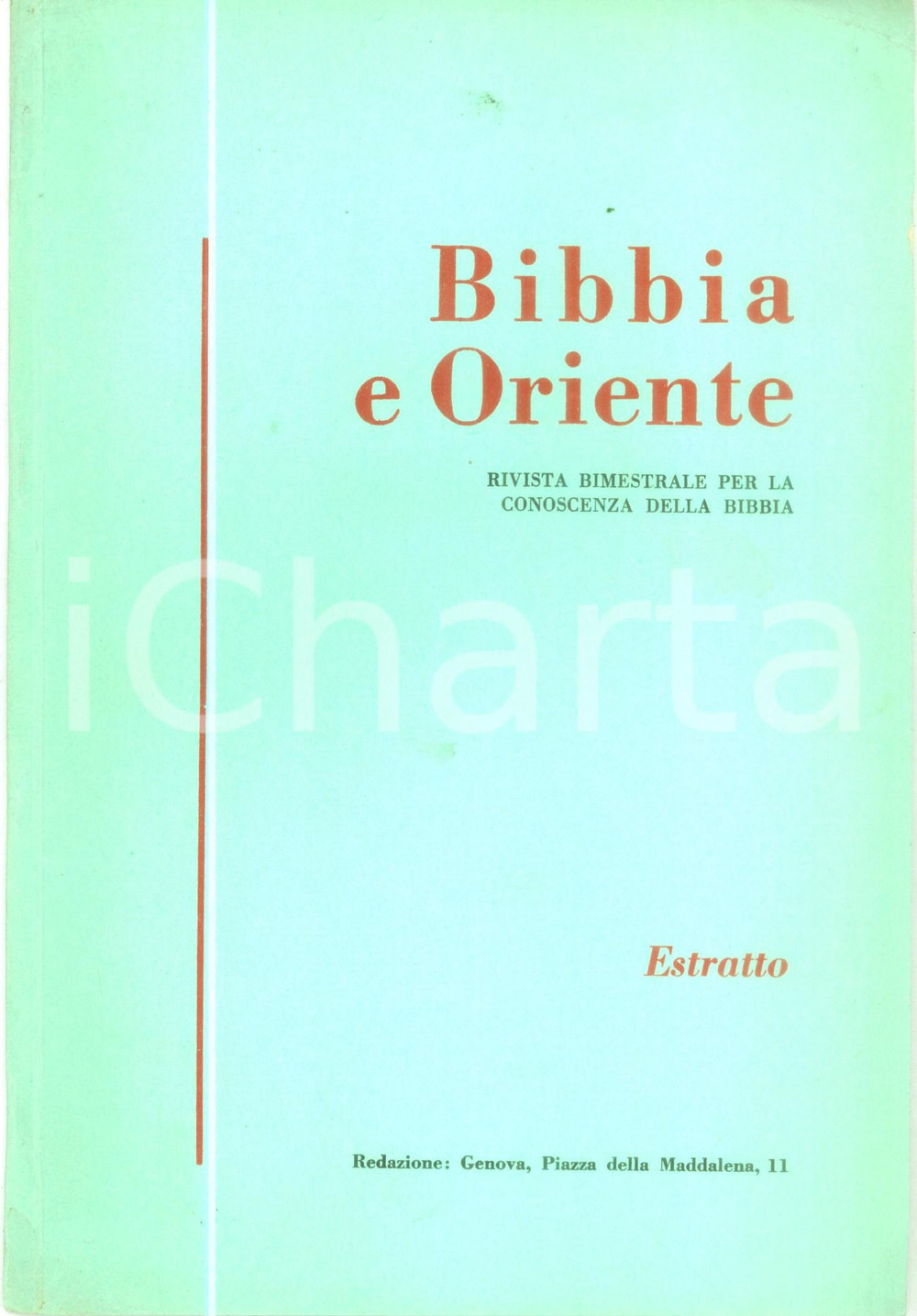 Libro, pubblicazione d epoca 1965 Giovanni GARBINI Tarsis e Genesi 10,4 Estratto da Bibbia e Oriente 1