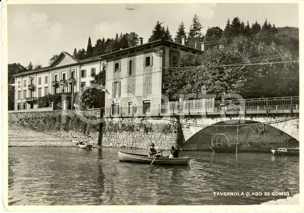 Cartolina originale da collezione 1951 COMO Barca a remi sul lago nella frazione TAVERNOLA Cartolina ANIMATA FG VG 1