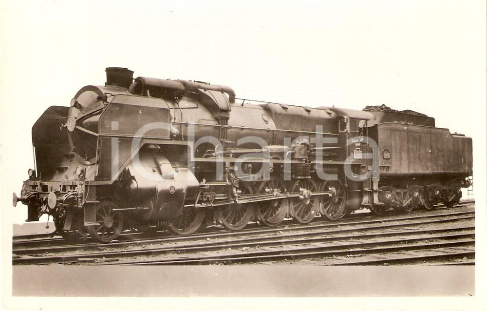 Cartolina originale da collezione 1950 FRANCE SociÃ©tÃ© chemins de fer franÃ§ais SNCF Locomotive 150 P Scheda tecnica 1