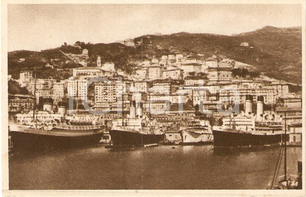 Cartolina originale da collezione 1938 GENOVA Panorama con il porto Cartolina FP NV 1