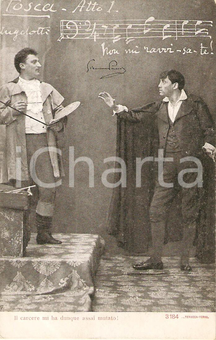Cartolina originale da collezione 1900 ca TEATRO TOSCA Atto I Carcere mi ha dunque assai mutato Cartolina FP NV 1