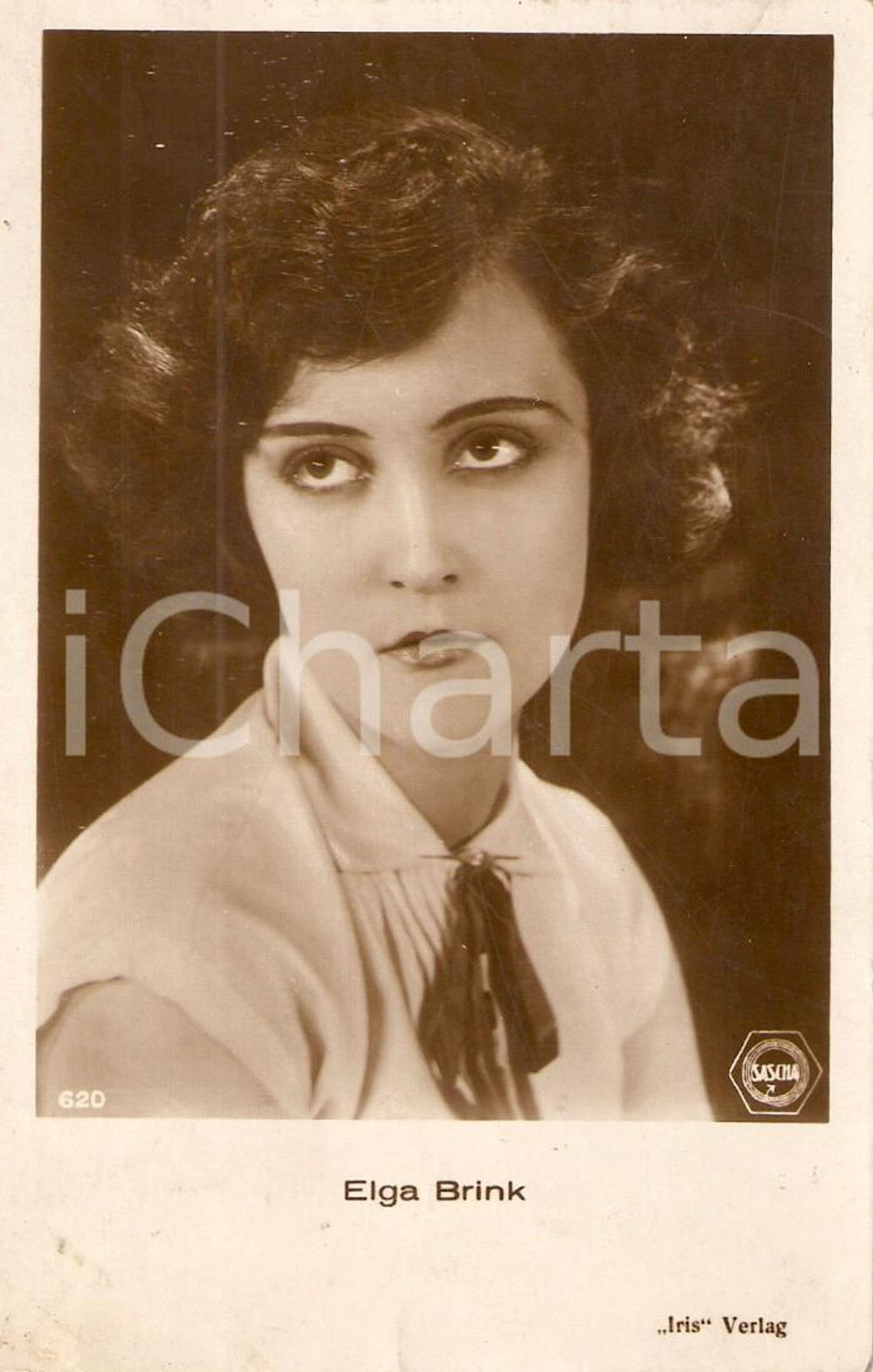 Cartolina originale da collezione 1927 CINEMA Actress Elga BRINK Portrait *Cartolina FP 1