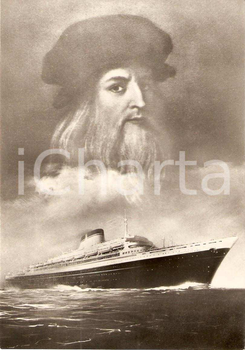Cartolina originale da collezione 1955 ca MARINA MERCANTILE Transatlantico Leonardo DA VINCI Navigazione ITALIA 1