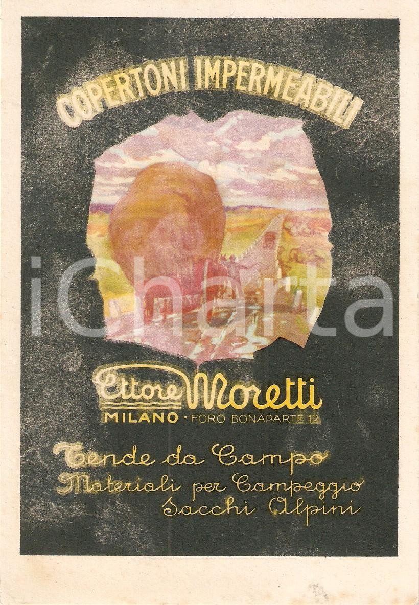 Cartolina originale da collezione 1955 MILANO Ditta Ettore MORETTI Copertoni impermeabili Cartolina DANNEGGIATA 1