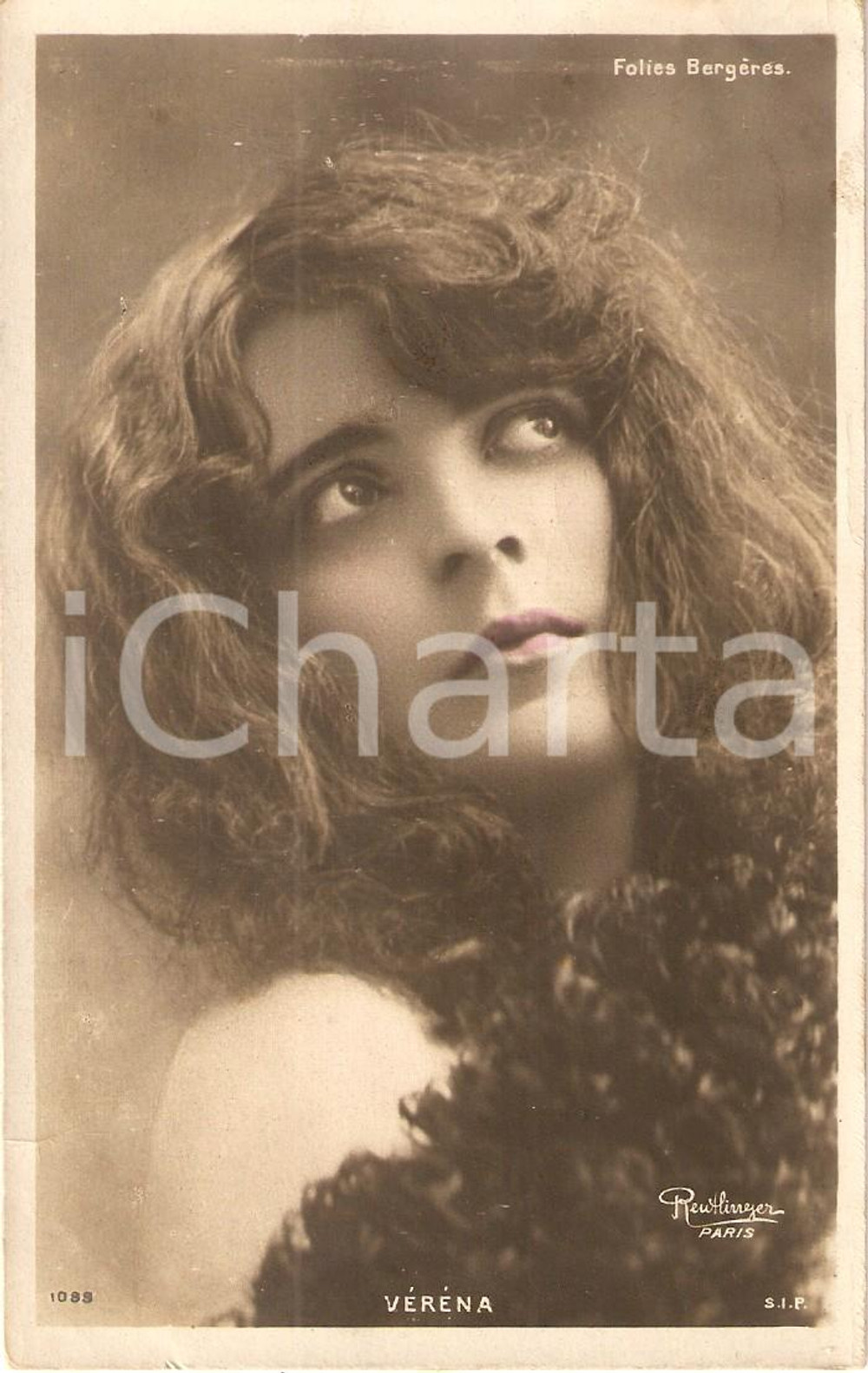 Cartolina originale da collezione 1906 PARIS Portrait VERENA Atelier REUTLINGER *Cartolina FP VG 1