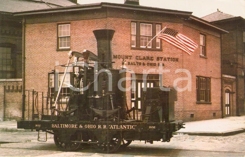 Cartolina originale da collezione 1965 ca BALTIMORE  MARYLAND USA Transportation museum ATLANTIC 1832 Cartolina 1