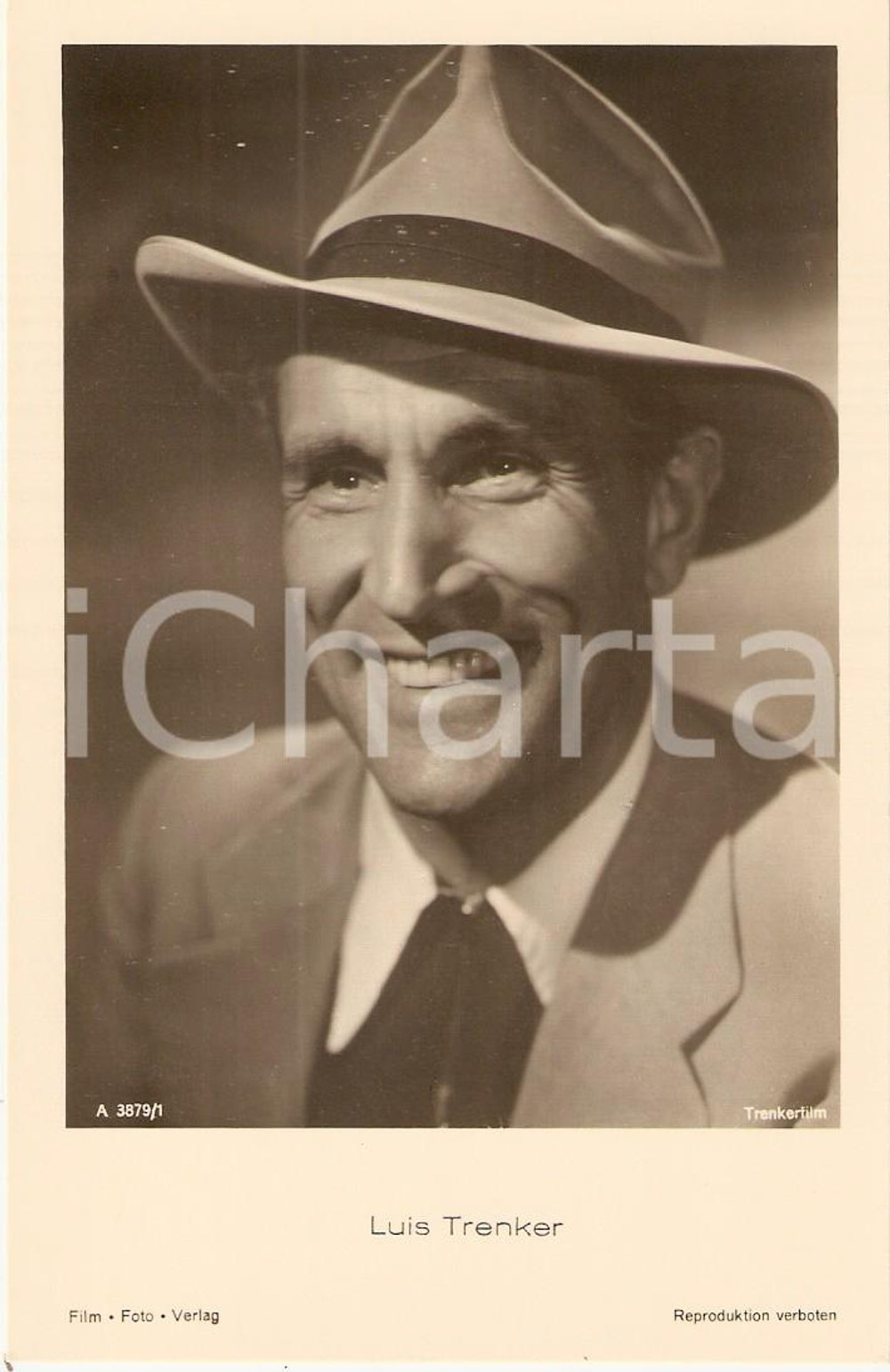 Cartolina originale da collezione 1940 ca CINEMA Actor Luis TRENKER Portrait *Cartolina FP NV 1
