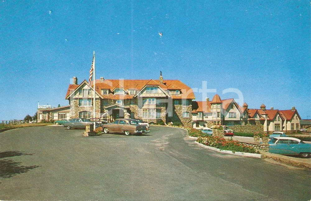 Cartolina originale da collezione 1960 ca OLD SAYBROOK  CONNECTICUT USA Cornfield Point CASTLE HOTEL VINTAGE 1