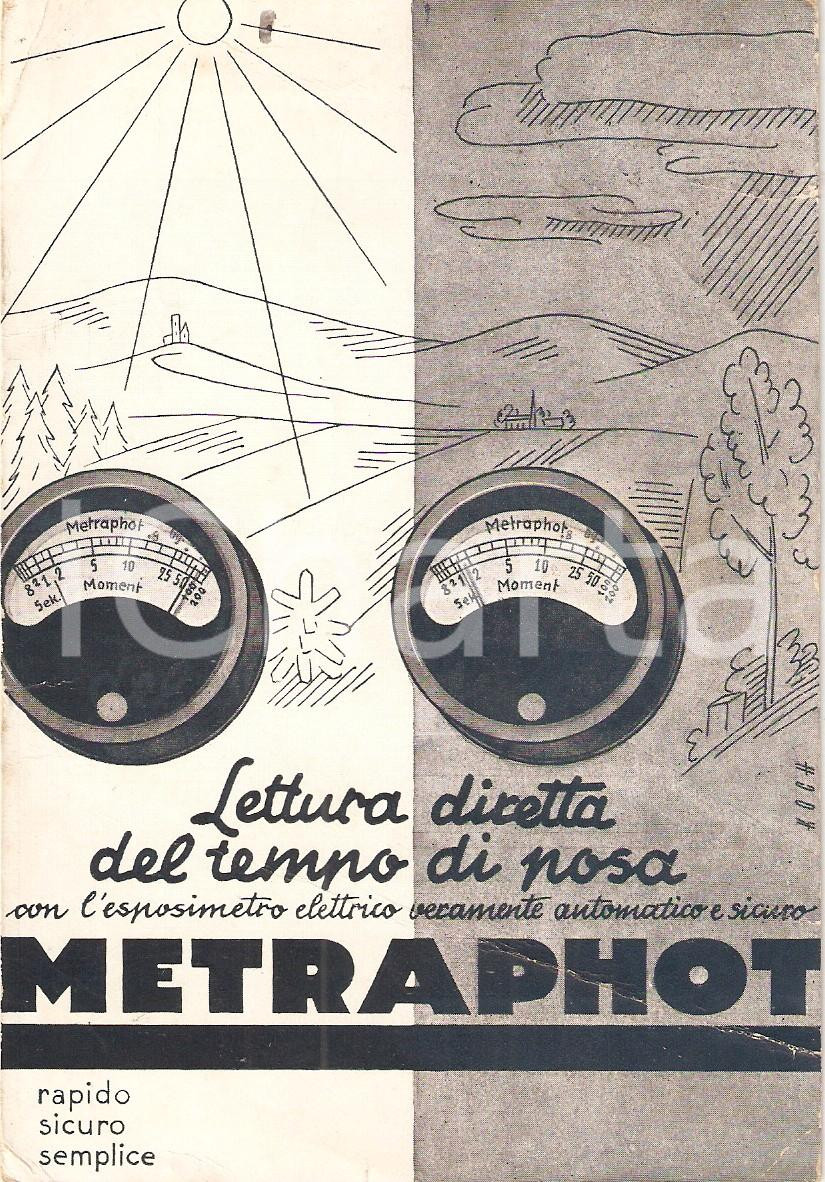 Cartolina originale da collezione 1935 METRAPHOT Esposimetro elettrico Cartolina pubblicitaria ILLUSTRATA FG VG 1