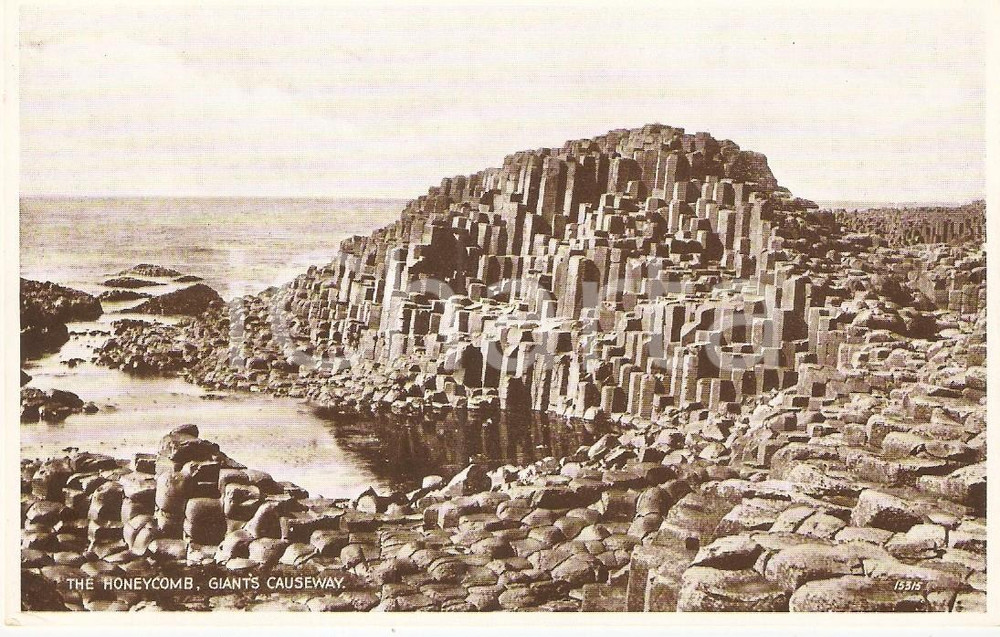 Cartolina originale da collezione 1915 ca BUSHMILLS NORTHERN IRELAND Honeycomb GIANT S CAUSEWAY Cartolina 1