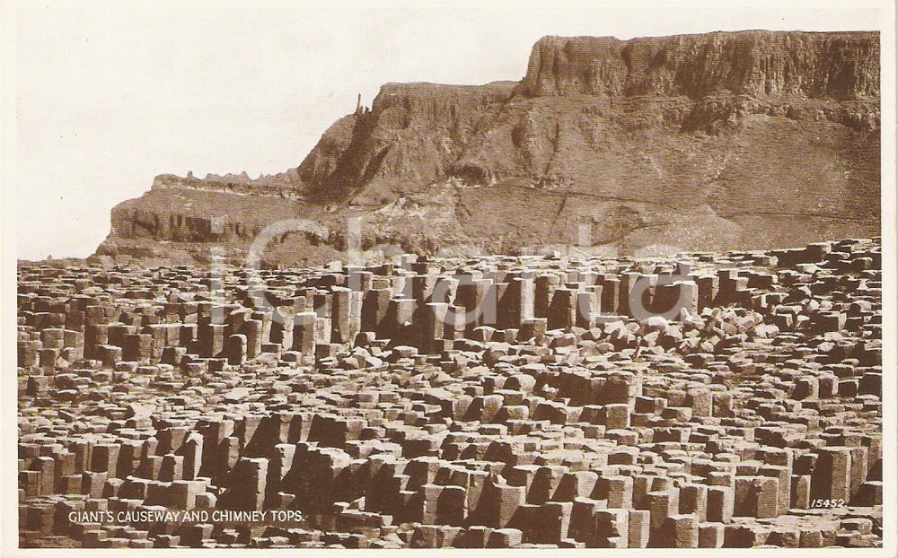 Cartolina originale da collezione 1915 ca BUSHMILLS NORTHERN IRELAND Chimney tops GIANT S CAUSEWAY Cartolina FP 1