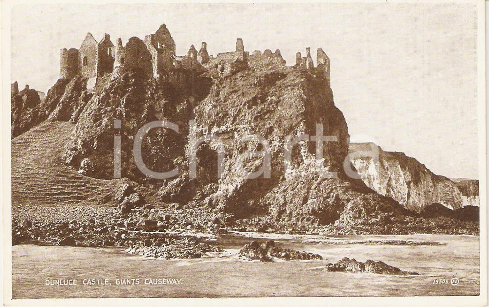 Cartolina originale da collezione 1915 ca BUSHMILLS NORTHERN IRELAND Dunluce Castle GIANT S CAUSEWAY Cartolina 1