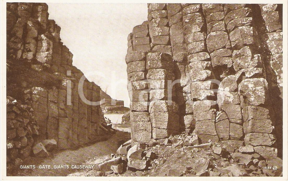 Cartolina originale da collezione 1915 ca BUSHMILLS (NORTHERN IRELAND) Giants gate at GIANT'S CAUSEWAY *Cartolina 1