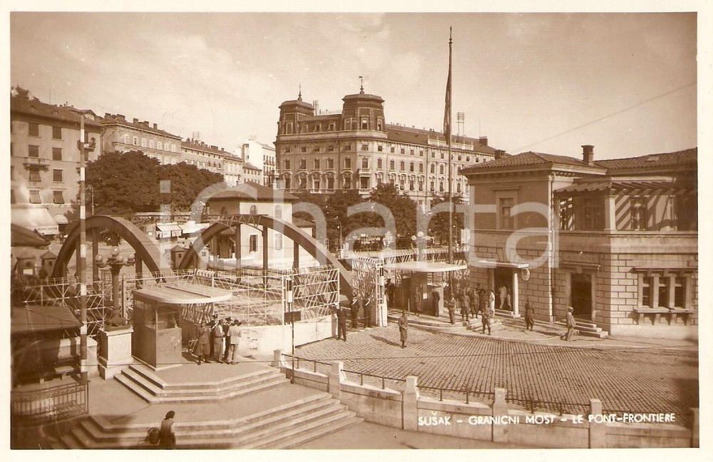 Cartolina originale da collezione 1941 FIUME Rione SUSSAK Ponte di confine Cartolina FP VG 1
