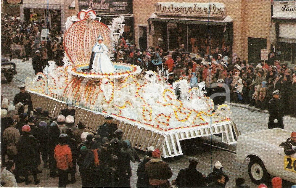 Cartolina originale da collezione 1960 ca QUEBEC CANADA Queen of the winter carnival Parade Cartolina FP NV 1