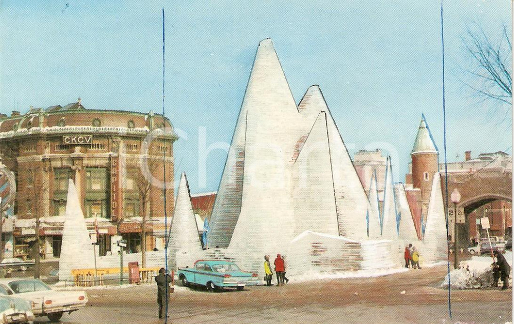 Cartolina originale da collezione 1960 ca QUEBEC CANADA Ice palace at WINTER CARNIVAL Cartolina FP NV 1