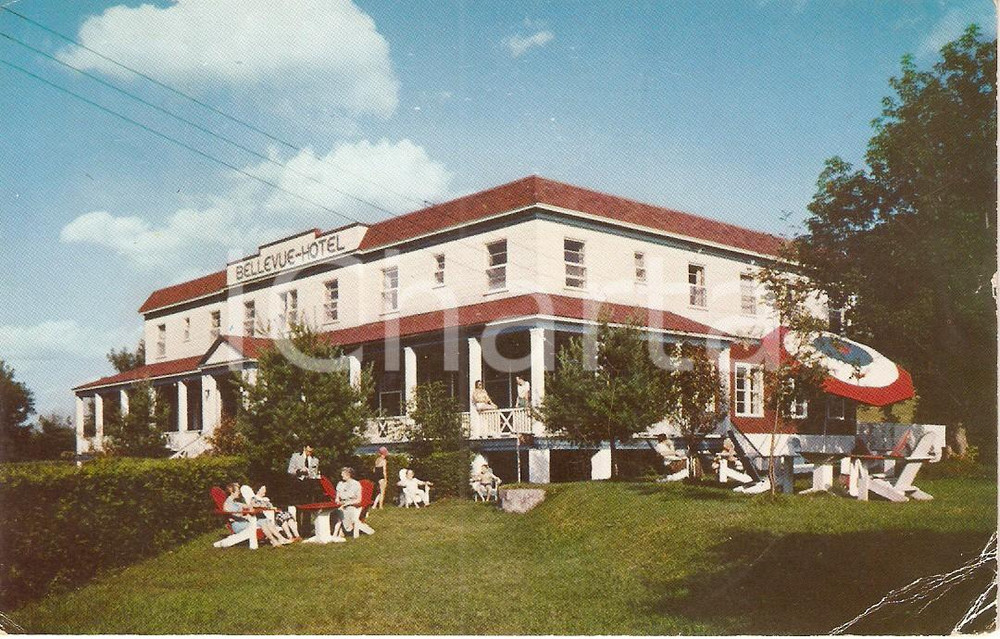 Cartolina originale da collezione 1968 MORIN HEIGHTS  QUEBEC CANADA Bellevue Hotel Cartolina VINTAGE ANIMATA 1