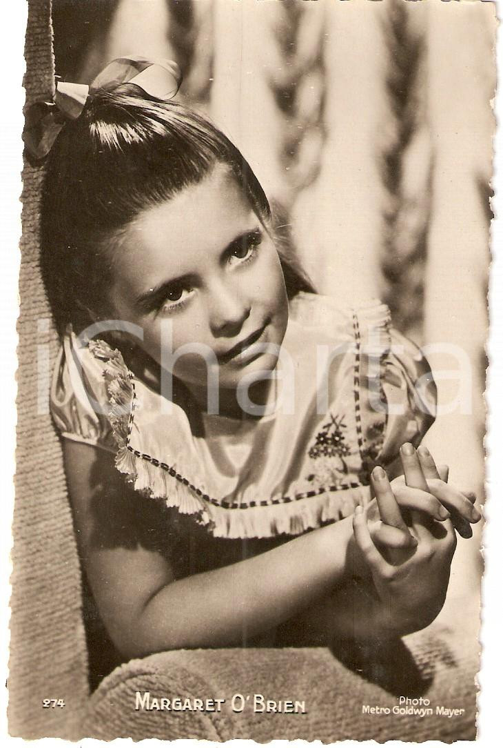 Cartolina originale da collezione 1946 CINEMA Actress Margaret O BRIEN Portrait METRO GOLDWYN MAYER Cartolina FP 1