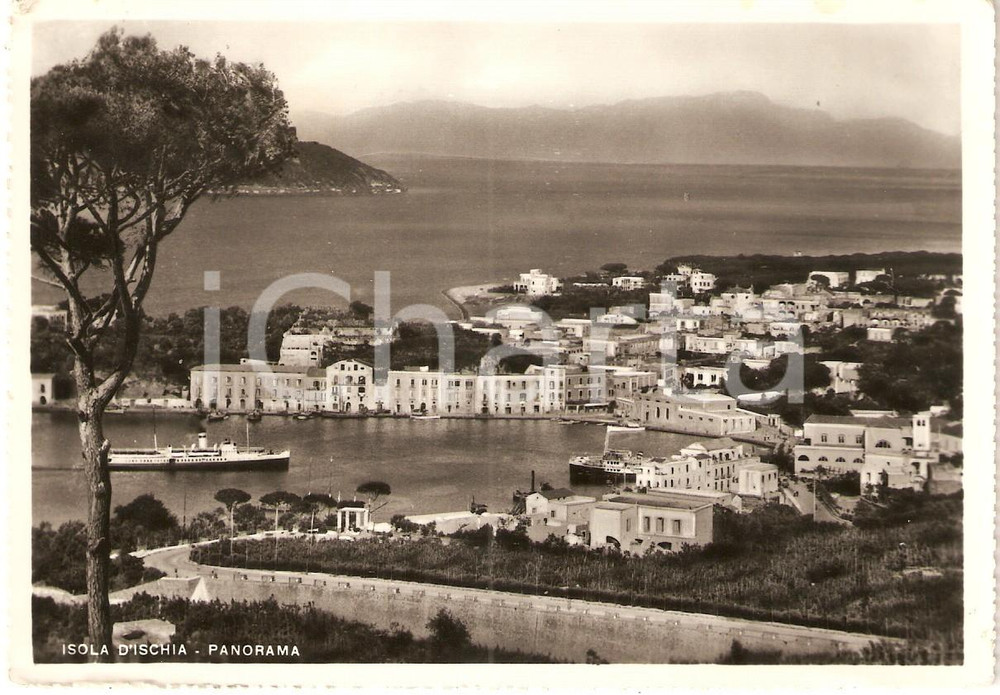 Cartolina originale da collezione 1958 ISCHIA NA Panorama del porto Cartolina FG VG 1