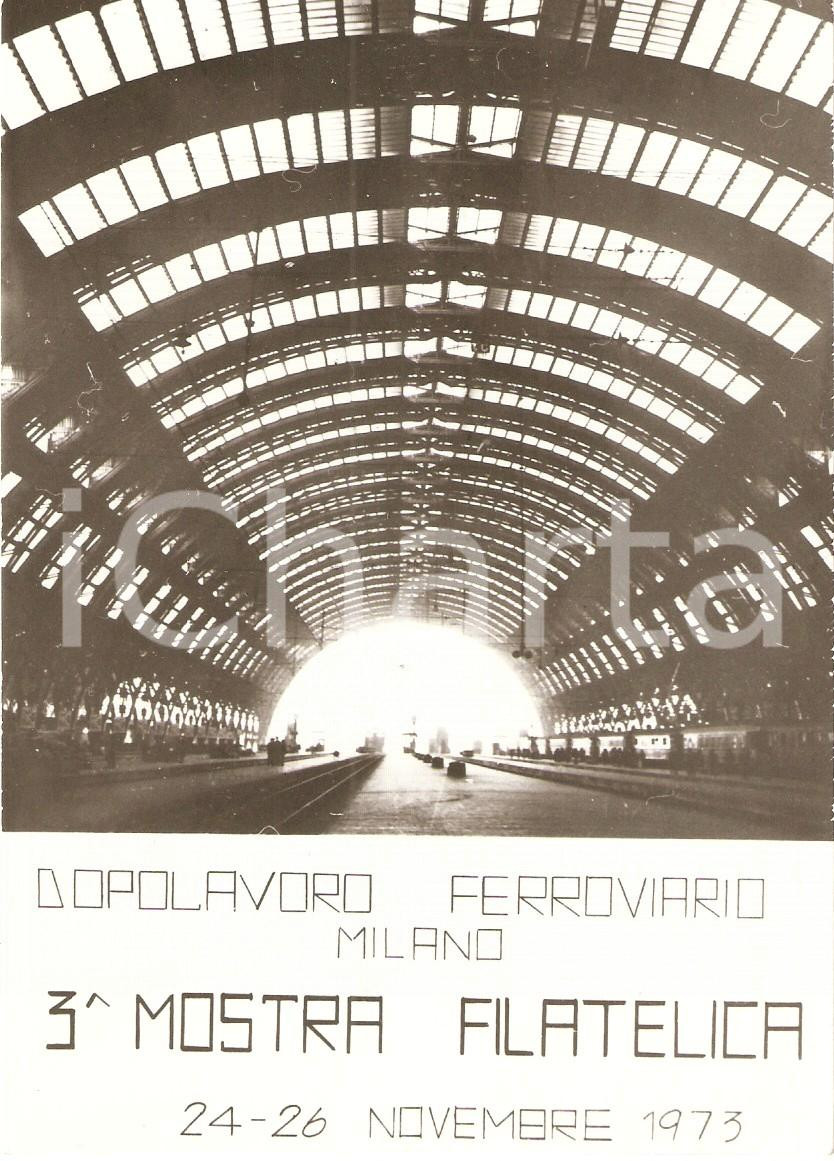 Cartolina originale da collezione 1973 MILANO 3° Mostra Filatelica Ferroviaria DLF Dopolavoro ferroviario 1
