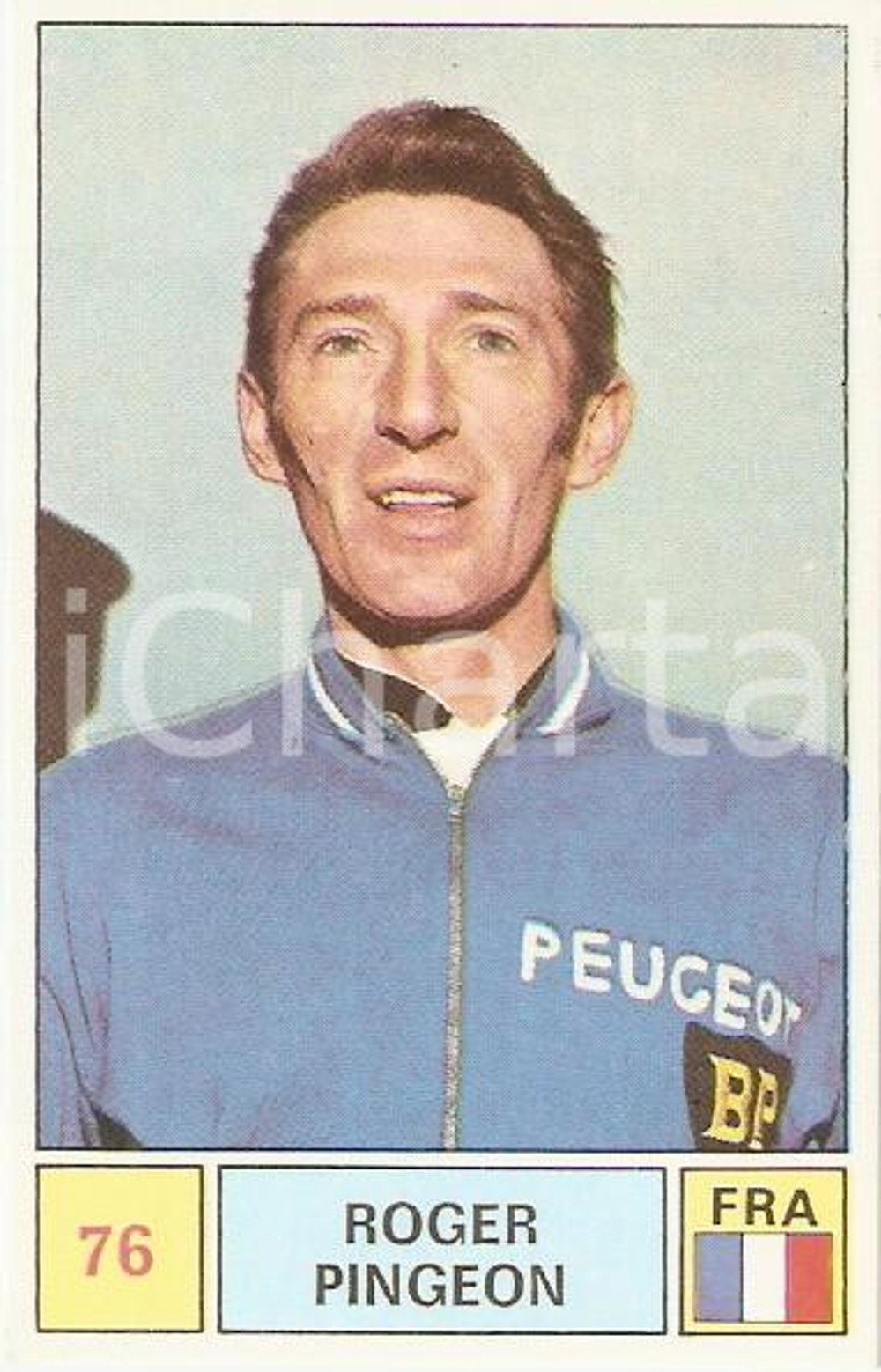 Oggetto da collezione cartaceo PANINI - SPRINT 1971 Figurina valida Roger PINGEON n. 76 Sponsor PEUGEOT 1