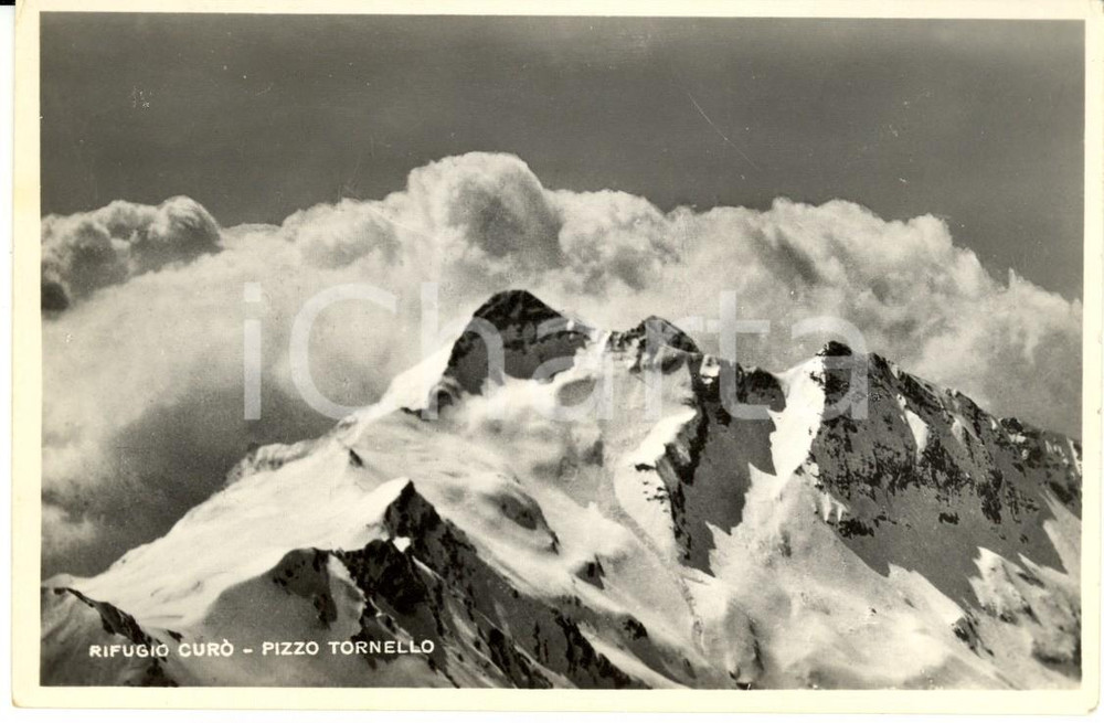 Cartolina originale da collezione 1951 VALBONDIONE BG CAI Veduta Pizzo TORNELLO da Rifugio Antonio CURO  FP VG 1