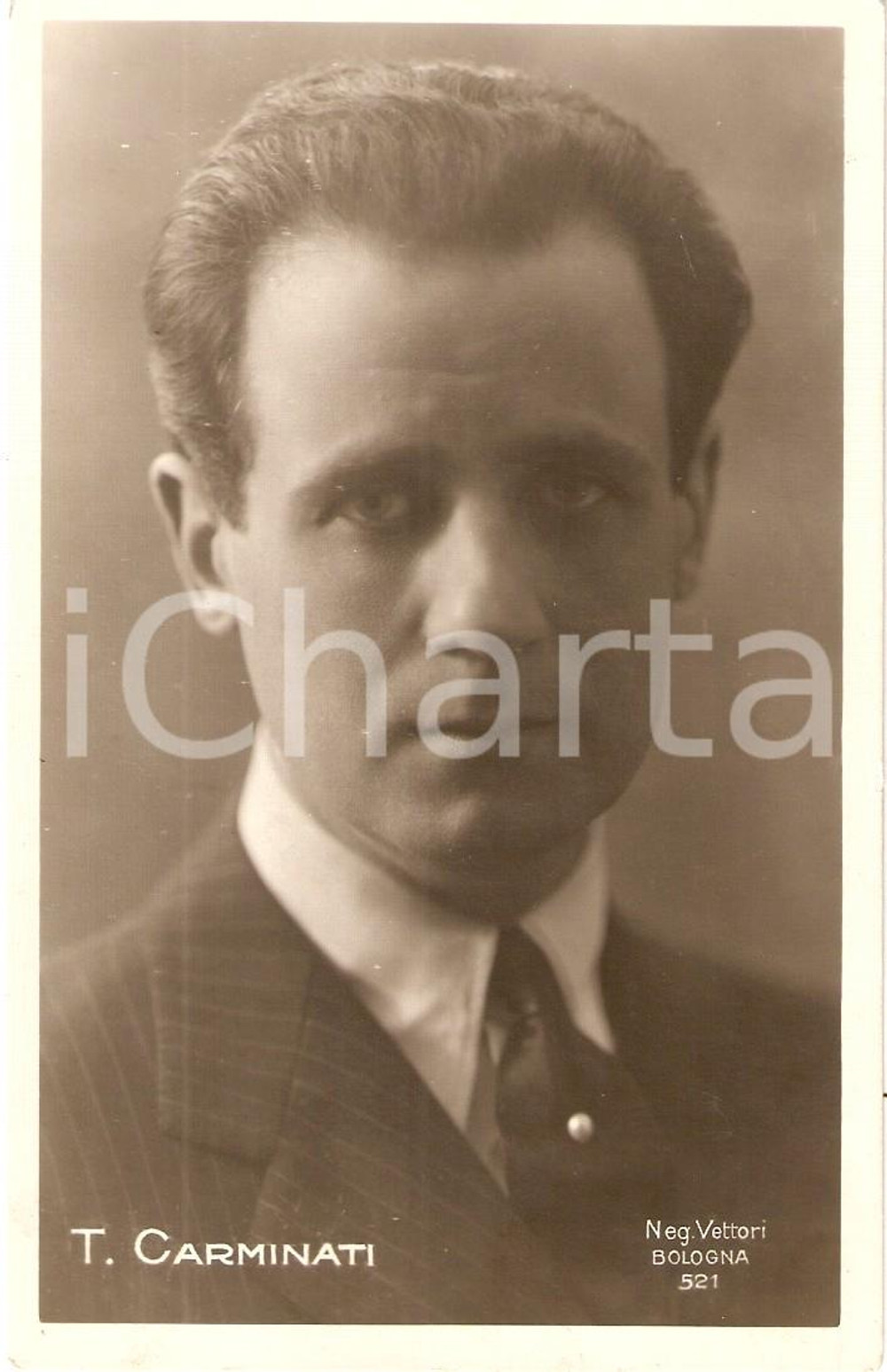 Cartolina originale da collezione 1930 ca CINEMA Attore Tullio CARMINATI Ritratto Cartolina FP NV 1