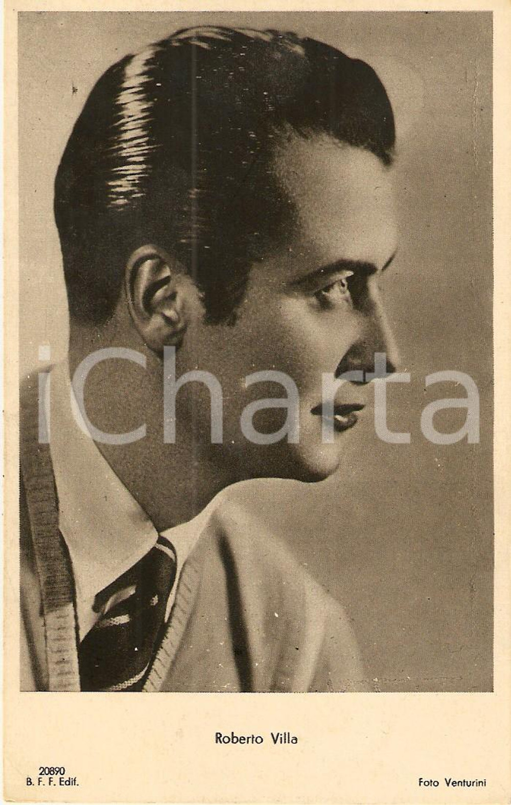Cartolina originale da collezione 1930 ca CINEMA Ritratto Roberto VILLA Attore *Cartolina FP NV 1