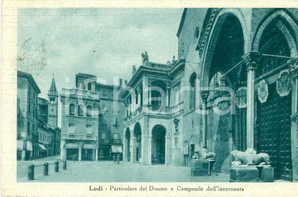 Cartolina originale da collezione 1930 ca LODI Duomo della VERGINE ASSUNTA Campanile ANNUNZIATA Cartolina FP VG 1