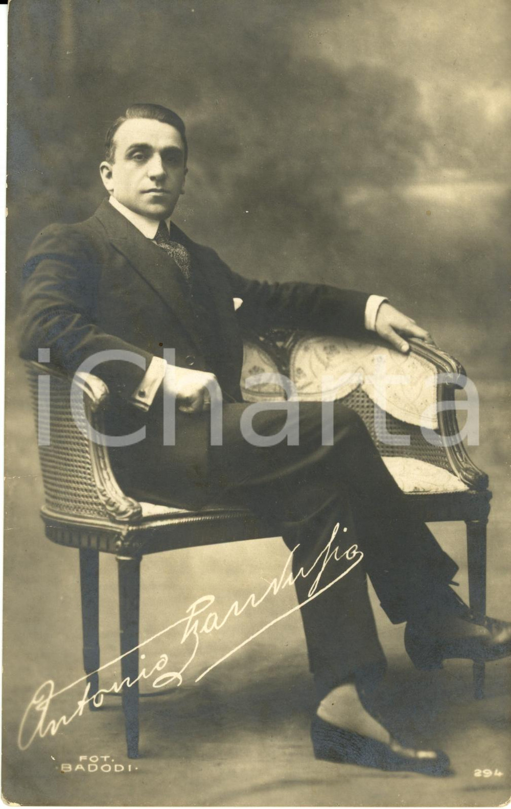 Cartolina originale da collezione 1920 ca ANTONIO GANDUSIO Ritratto fotografico dell'attore *Cartolina FP NV 1