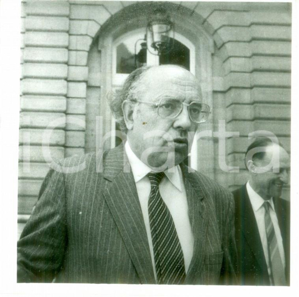 Fotografia d epoca originale 1986 FRANCE Senatore Henri GOETSCHY a un incontro Fotografia 1