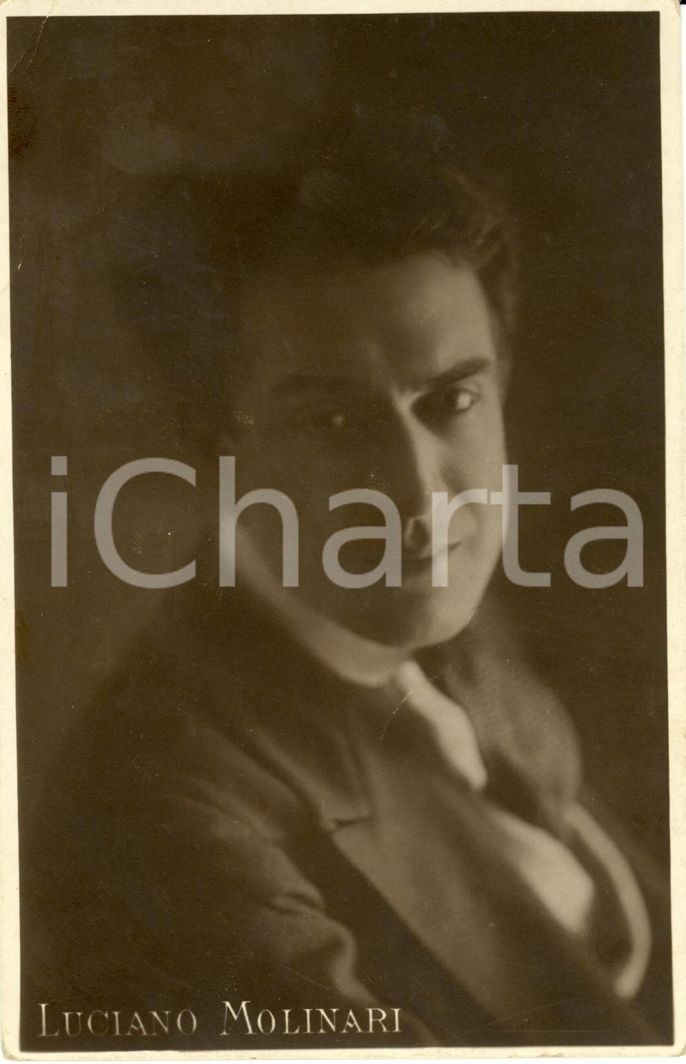 Cartolina originale da collezione 1943 Ritratto fotografico dell'attore LUCIANO MOLINARI *Cartolina FP NV 1